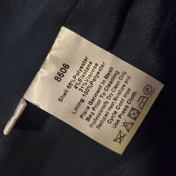 Navy Plaid Fully Lined Career Blazer Medium Navy/Green Classic - Picture 10 of 12